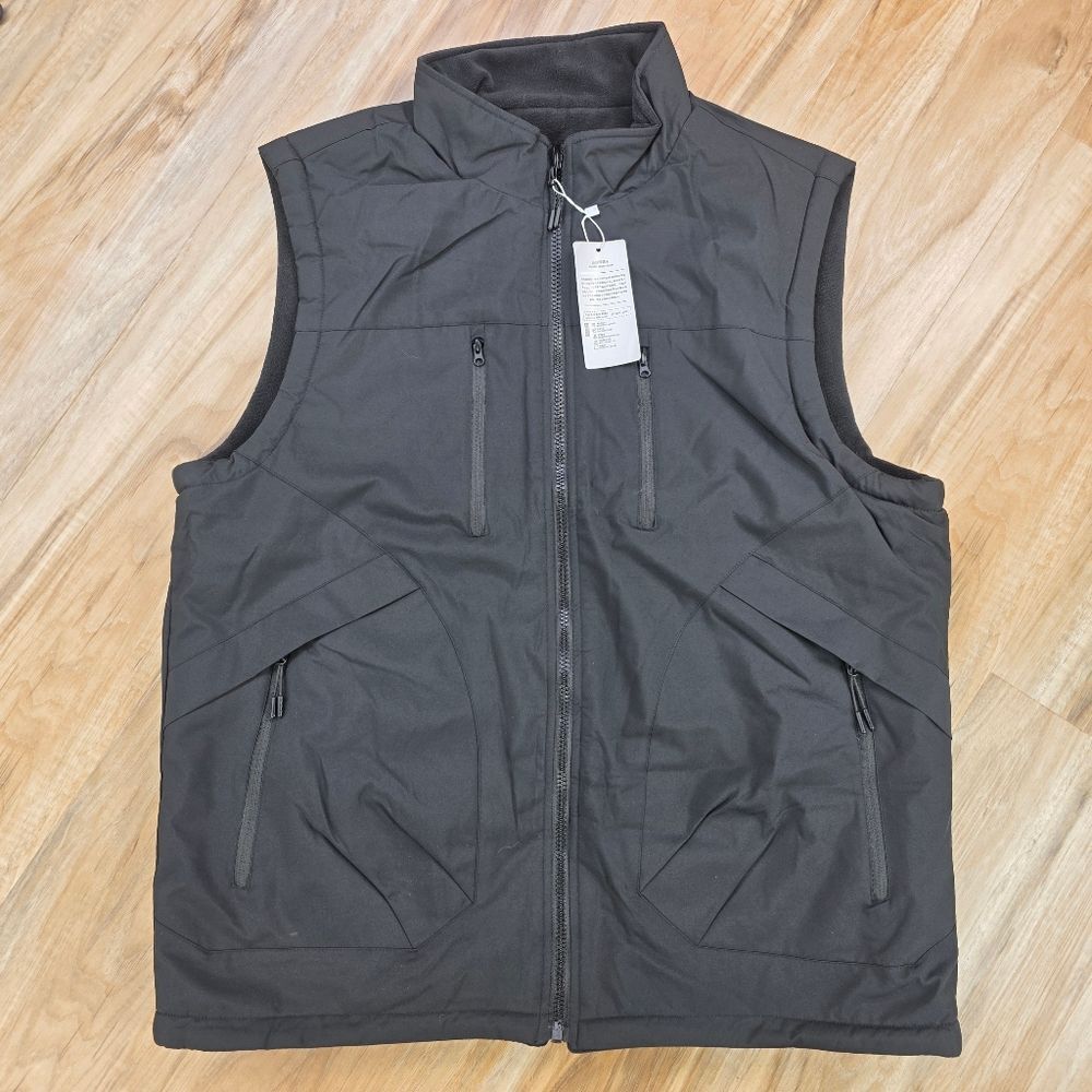 ☔️🩵⏭️NWT Black Reversible Sleeveless Vest Jacket Men's XLarge